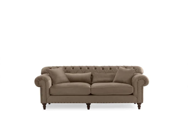 Eva Mocha Velvet Sofa & Loveseat.