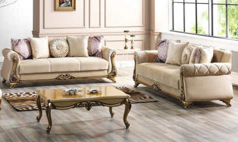 Harmony Convertible Livingroom Set Khaki