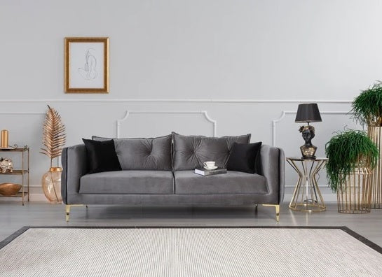Jasmine Gray Velvet Sofa. Coming Soon.