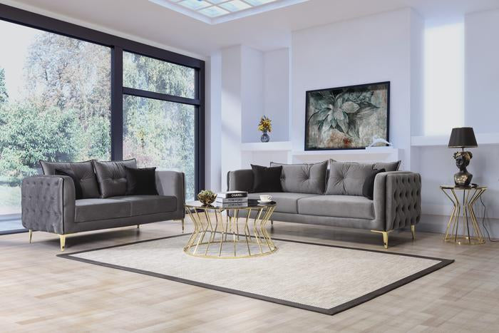 Jasmine Gray Velvet Sofa. Coming Soon.