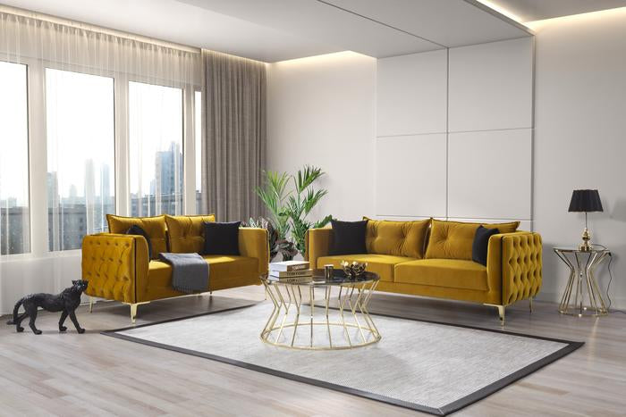 Jasmine Mustard Velvet Sofa & Loveseat.Coming Soon.