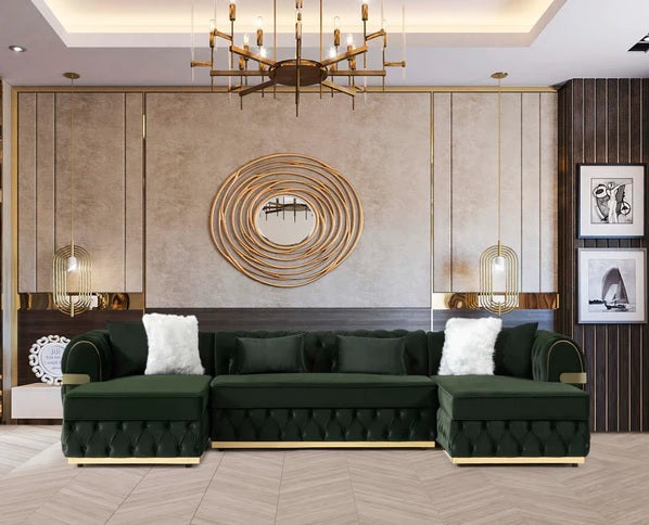 Jester Velvet Green Double Chaise Sectional. Coming Soon