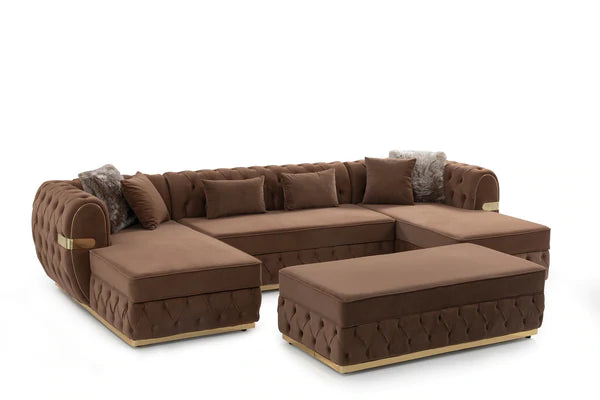 Jester Velvet Mocha Double Chaise Sectional
