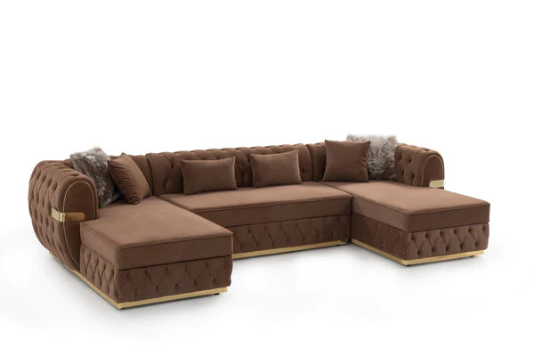 Jester Velvet Mocha Double Chaise Sectional