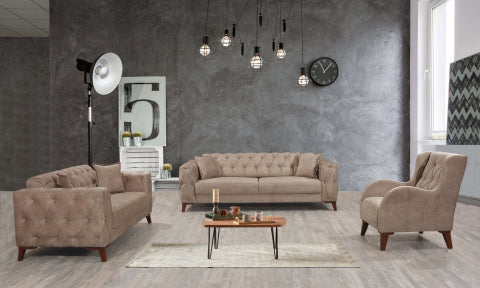 Conjunto de salón convertible Joza beige
