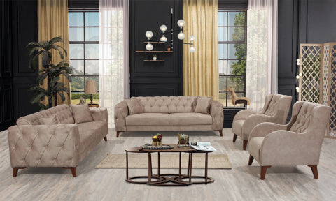 Conjunto de salón convertible Joza beige