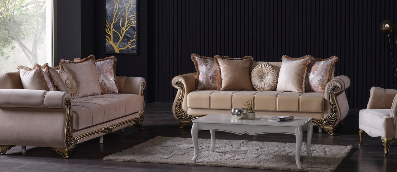 Conjunto de salón convertible Karizma beige