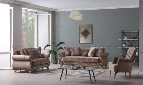 Conjunto de salón convertible Karizma marrón