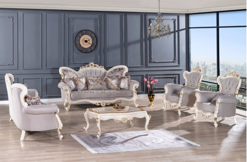 Conjunto de salón tradicional Kelebek beige