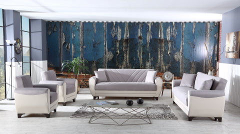 Conjunto de salón convertible Leydi gris