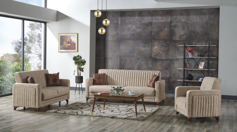 Conjunto de salón convertible Line Crema