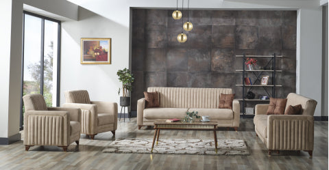 Conjunto de salón convertible Line Crema