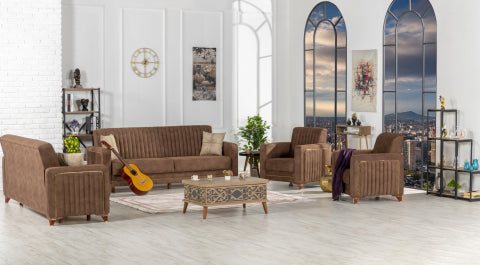 Conjunto de salón convertible Line marrón