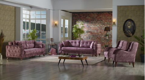 Conjunto de salón convertible Lizbon rosa