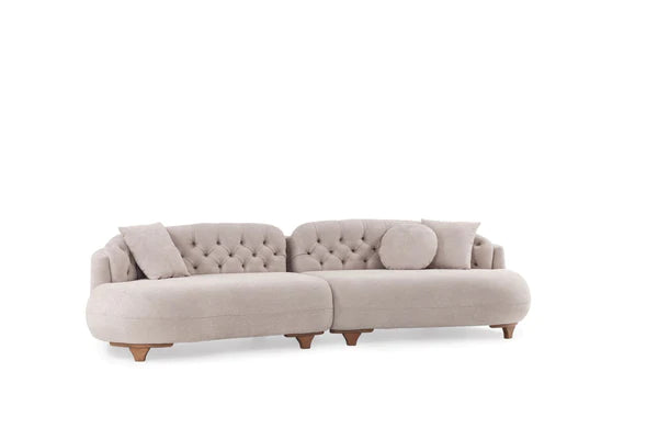 Seccional curvo Allura Beige Boucle, 