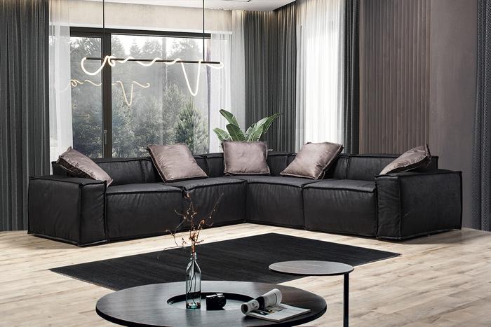 Marcella Black 5-Piece Modular Sectional.