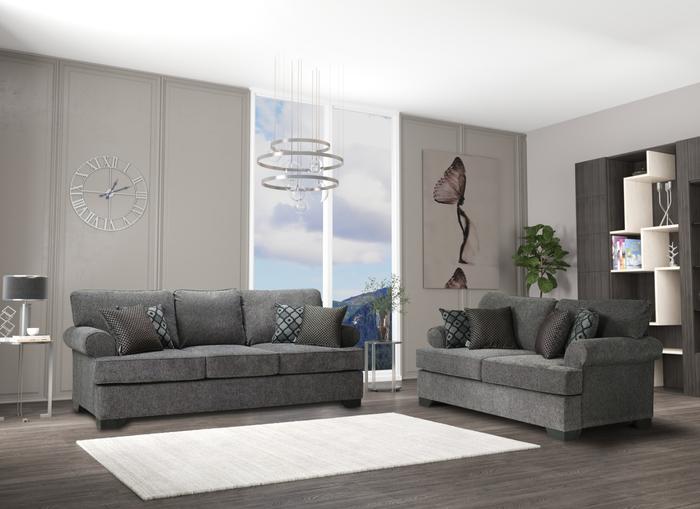Melstone Charcoal Sofa & Loveseat.