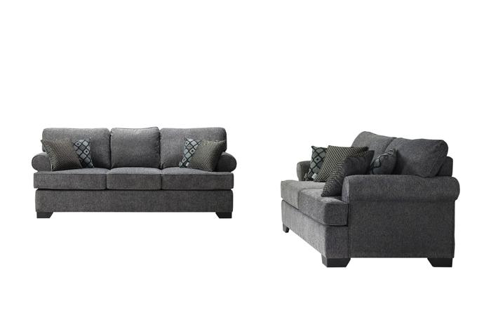 Melstone Charcoal Sofa & Loveseat.