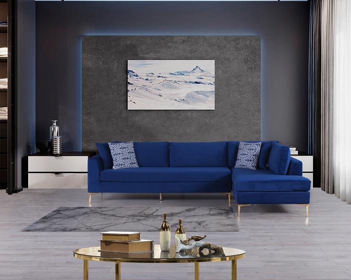 Naomi Blue Velvet RAF Sectional, COMING SOON.
