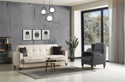 Conjunto de salón convertible Napoli Crema