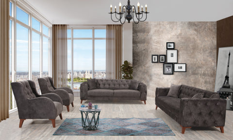 Conjunto de salón convertible Joza gris