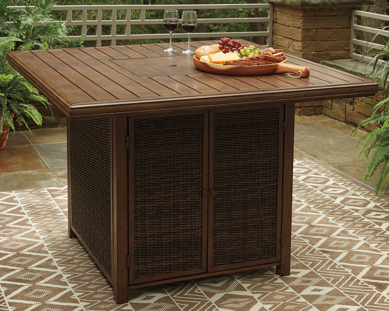 Paradise Trail Bar Table with Fire Pit image