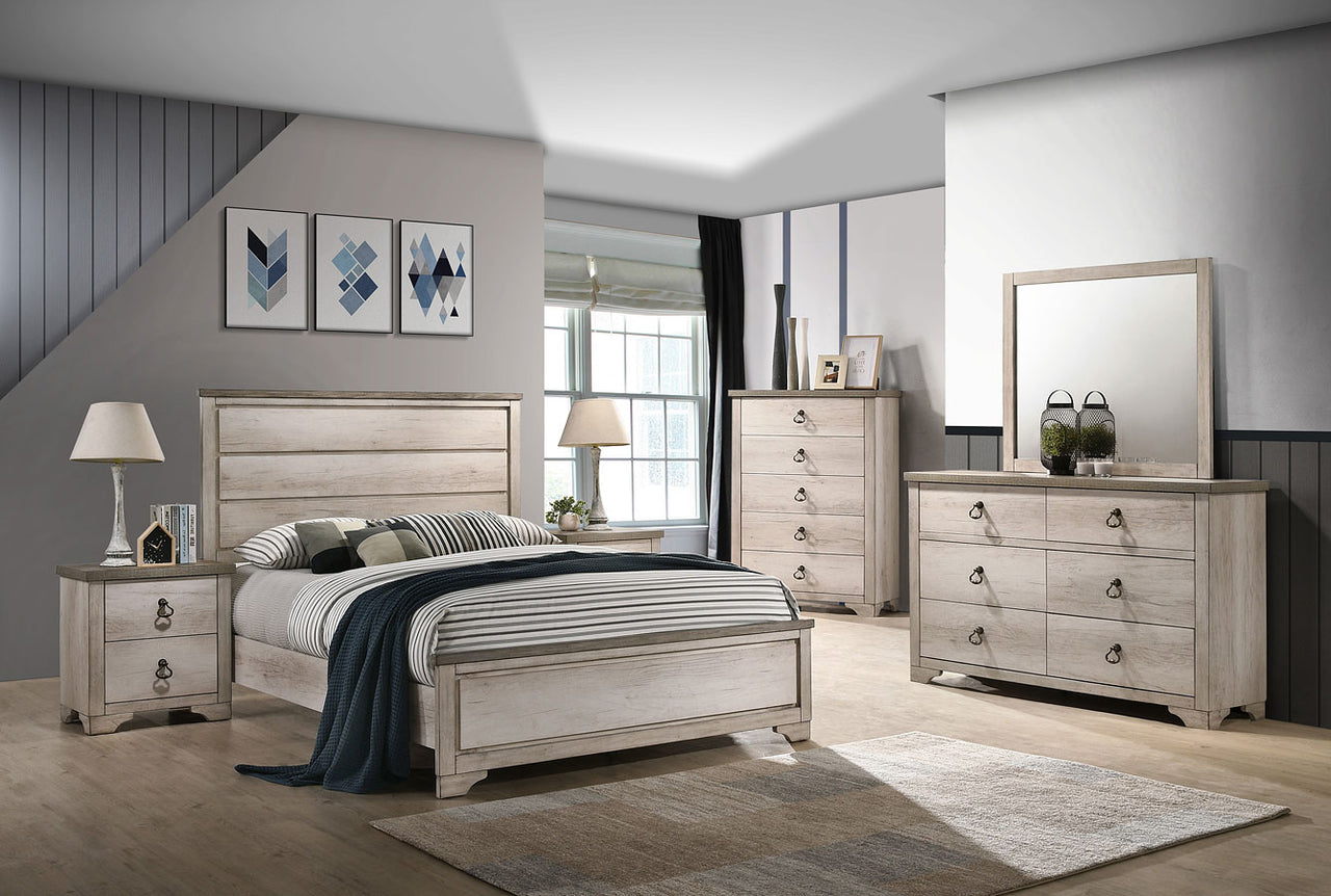JUEGO DE DORMITORIO CON PANEL PATTERSON SETB3050.