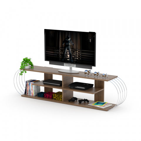 Soporte para TV Case Nogal Cromo 