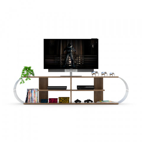 Soporte para TV Case Nogal Cromo 