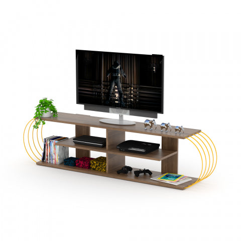 Case Soporte para TV Nogal-Amarillo 