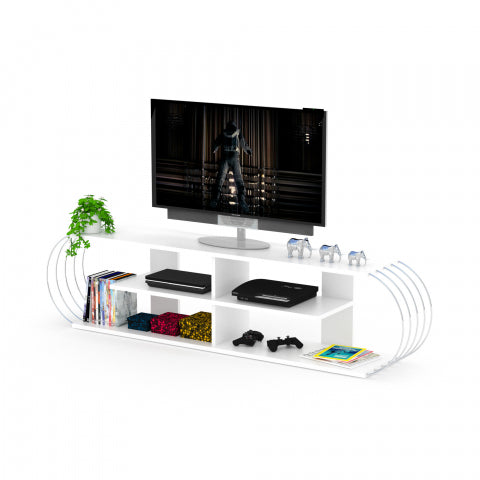 Case Soporte Tv Blanco-Cromo