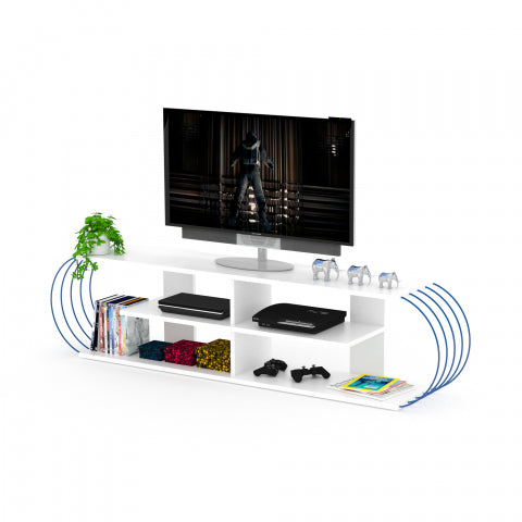 Case Soporte Tv Blanco-Azul