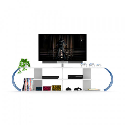 Case Soporte Tv Blanco-Azul