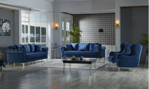 Conjunto de salón convertible Riva azul
