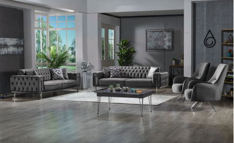 Juego de salón convertible Rolex gris