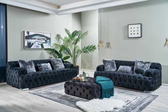 Shannon Black Velvet Sofa & Loveseat, COMING SOON.