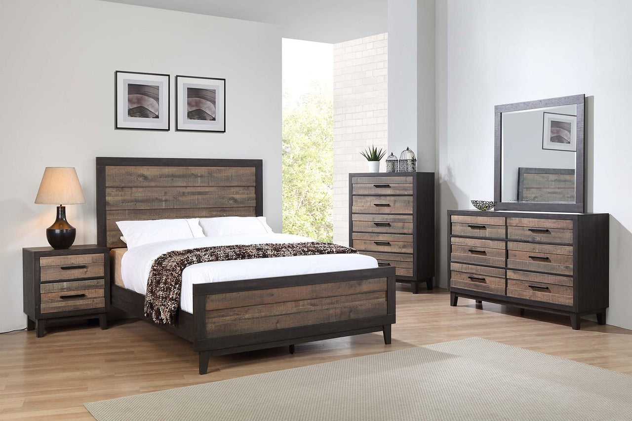 SETB8270 JUEGO DE 4 PIEZAS DE DORMITORIO QUEEN DE 2 TONOS TACOMA. 