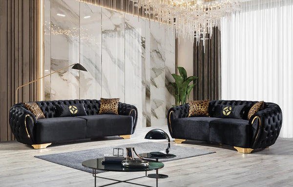 Victoria Black Velvet Sofa & Loveseat, Coming Soon.