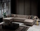 Marilyn Velvet Ivory Double Chaise Sectional.