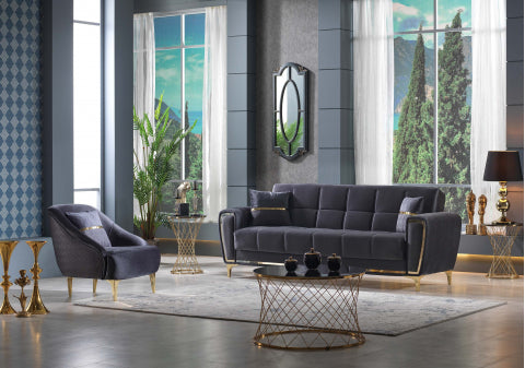 Boston Convertible Livingroom Set Anthracite