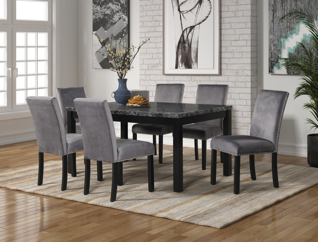 Camila Grey - Conjunto Mesa Comedor + 6 Sillas