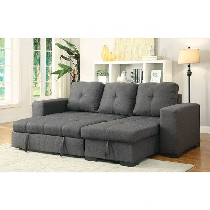 Chaise seccional gris para dormir DENTON