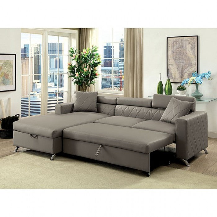 Chaise cama seccional gris DAYNA
