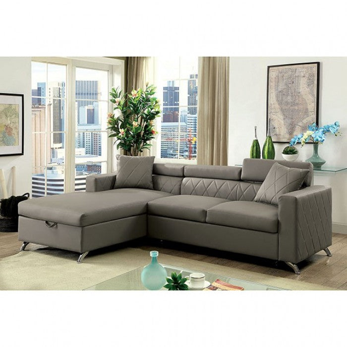 Chaise cama seccional gris DAYNA