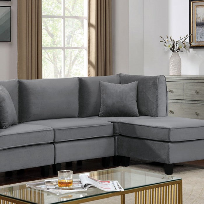 Chaise seccional gris SANDRINE