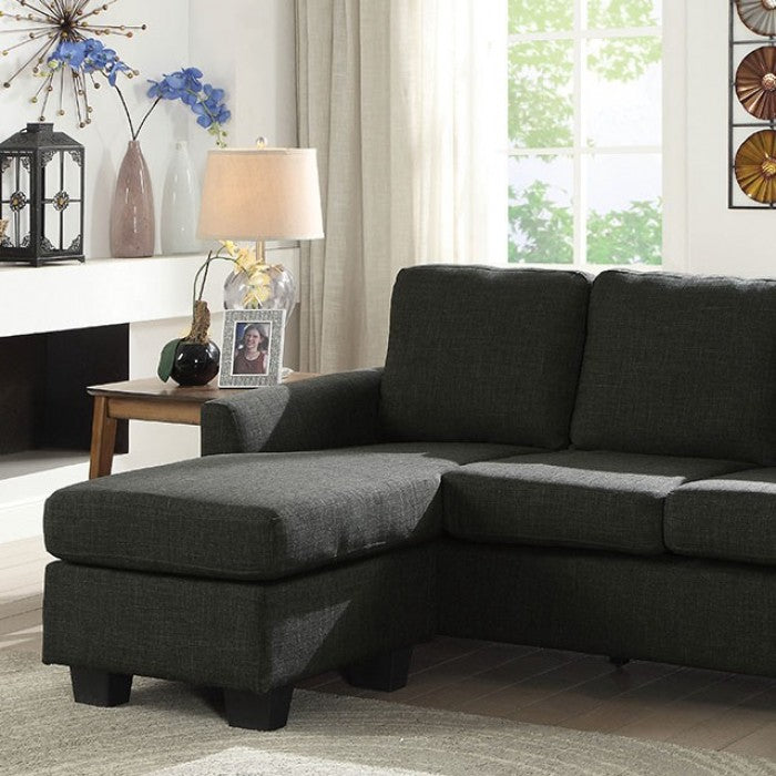Chaise seccional gris oscuro ERIN