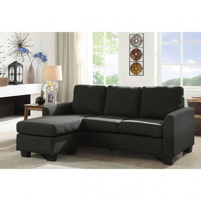 Chaise seccional gris oscuro ERIN