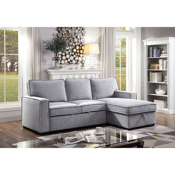 Chaise seccional gris para dormir INES