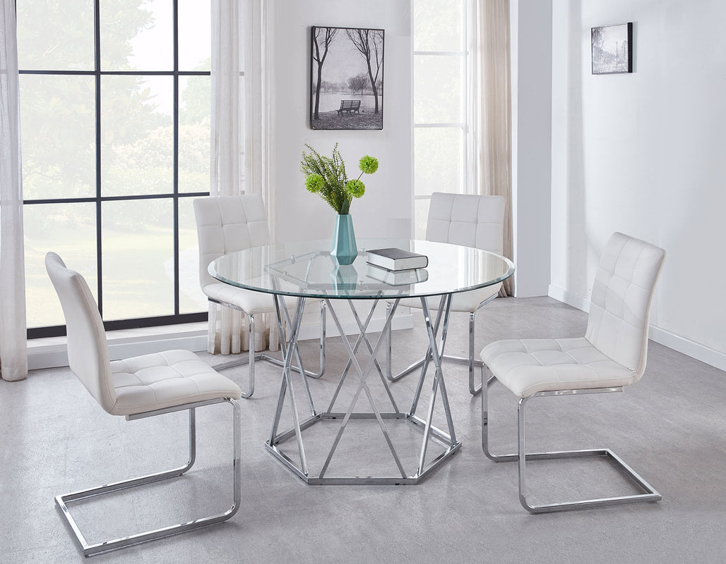 ED480SW - Conjunto Mesa + 4 Sillas Blancas