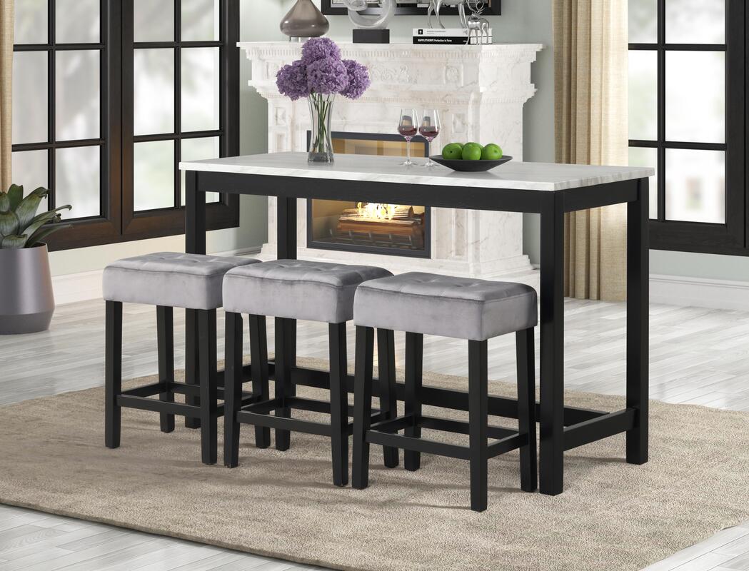 Gloria Grey - Juego de mesa de pub + 3 sillas **NUEVA LLEGADA**